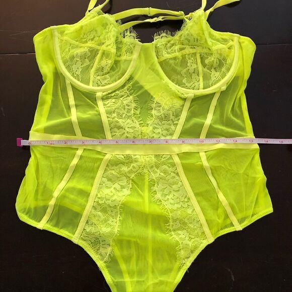Bright Neon Lace Backless Bodysuit - Picture 9 of 12